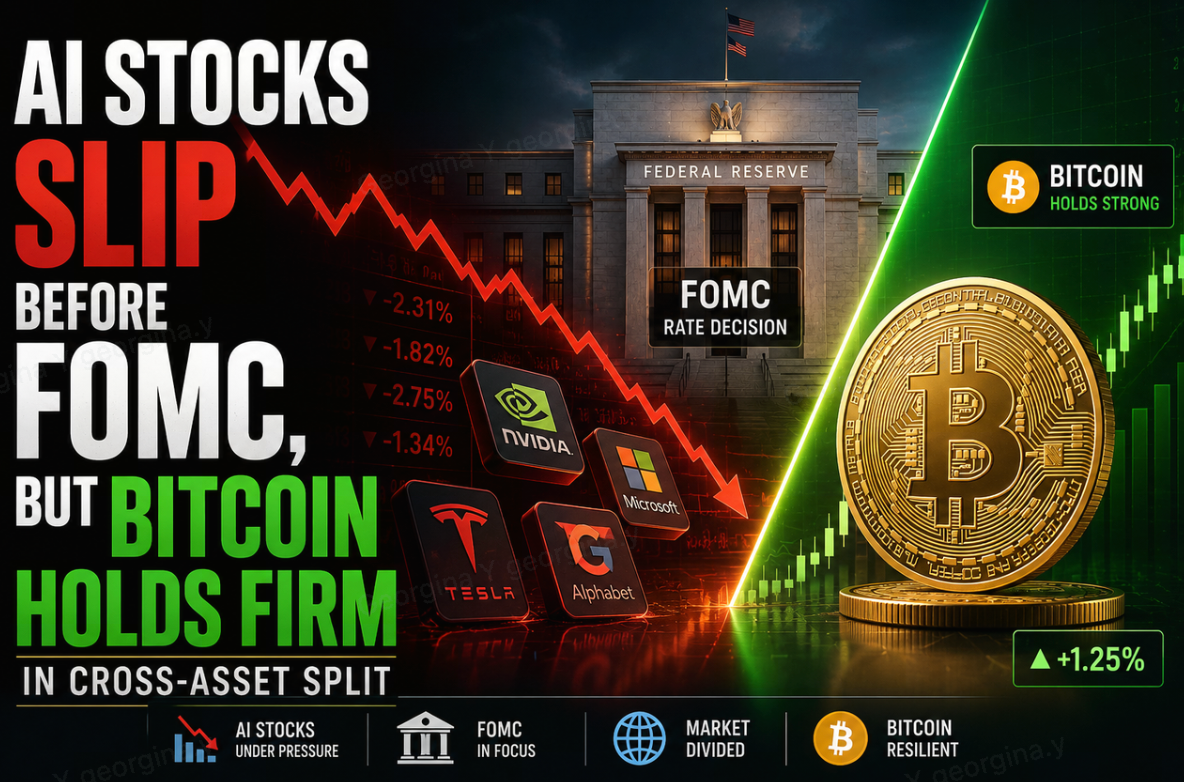 Cổ phiếu AI sụt giảm trước FOMC, nhưng Bitcoin vẫn đứng vững trong bối cảnh phân hóa tài sản